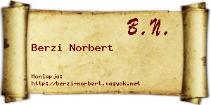 Berzi Norbert névjegykártya