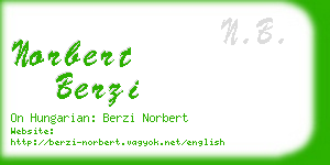 norbert berzi business card